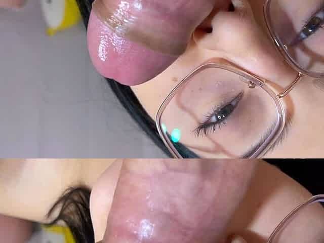 POV blowjob footjob handjob with Karla Kush eating cum