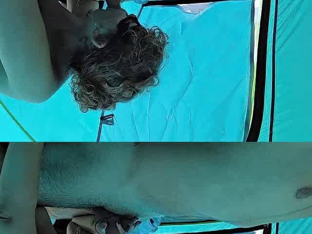 This babe Rides Me in a Tent: Mutual Climax in Camping Public