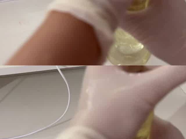 I Give a Handjob to the Dildo with Oily Hands in Medical White Gloves