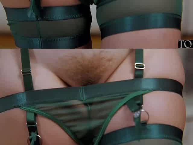 Sexy Slim Golden-haired Babe In Green Lingerie Indulges In Crazy Sex With Tommy Gold