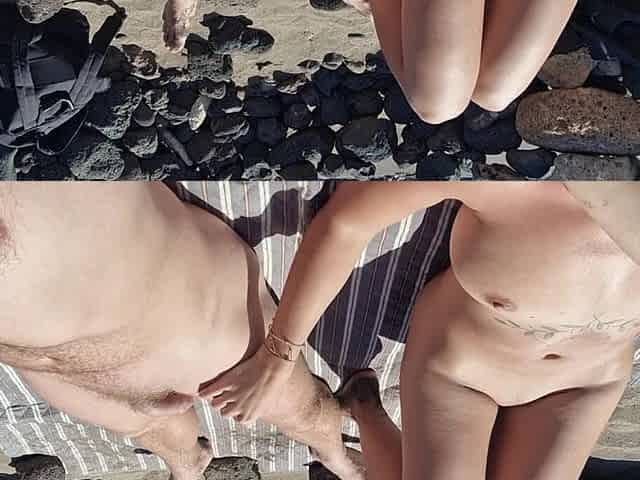 On a Nudist Beach in Tenerife, a Naked Stepfather and Stepdaughter Touch Each Other's Bodies