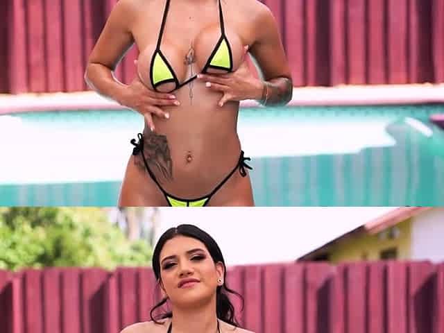 Pool side POV fucking mini bikini hottie from Caracas