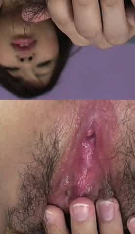 Japanese girl blows a man before getting her hairy pussy boned POV