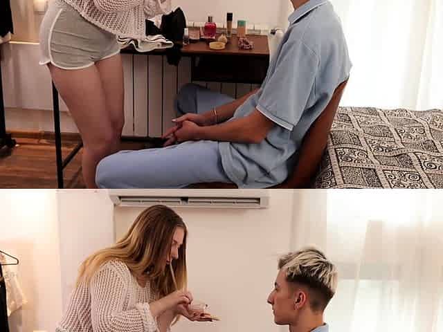 She showed her stepbrother how to be a slut. His stepdad