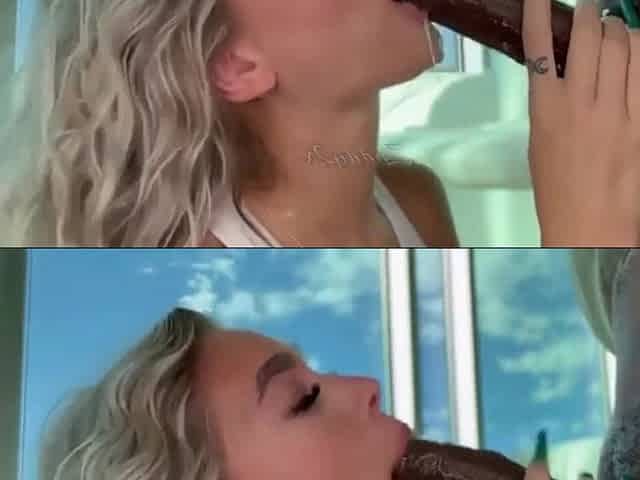 Raunchy Tattoo Blondie Taking BIG BLACK PENIS - Interracial Sex