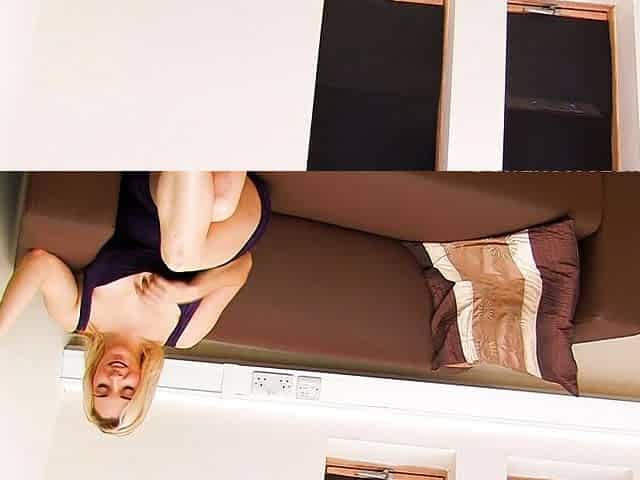 Shaved pussy blonde Tasha Reign with big boobs goes solo