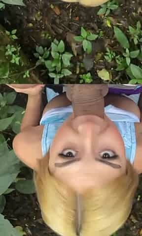 Adventurous blonde with a great boobs enjoys a lot having public sex with her naughty bf