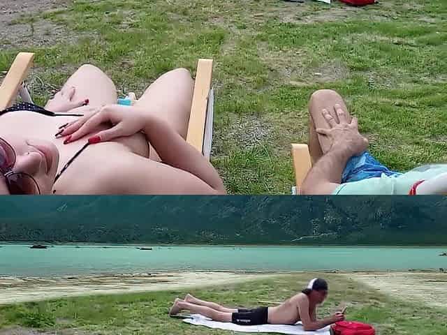 Masturbates On The Beach In Front Of My Husband