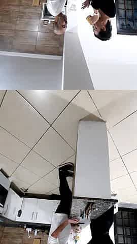 That babe had anal sex with the bartender hidden in the pantry.