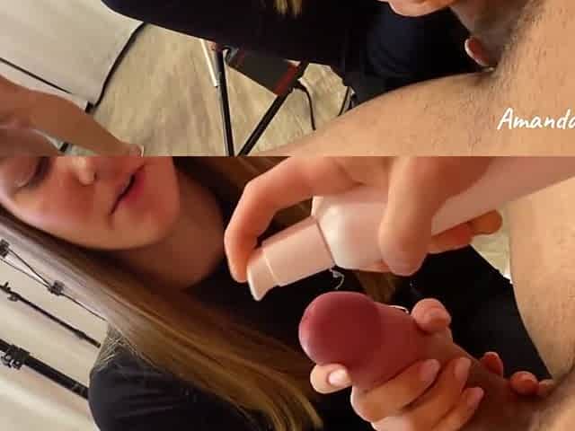 Handjob Between Shooting - My First Bts With Amanda Clarke