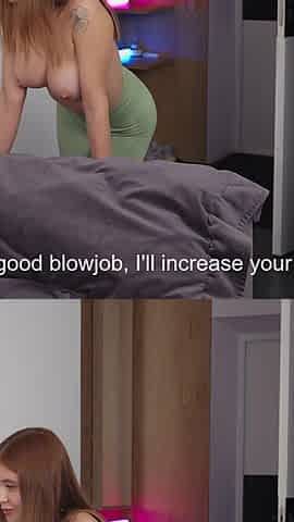 Rental Fucking Problem": Busty Teen Student Wanna to Get a Discount. Big Cock Blowjob. POV. Bts