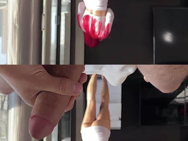 This babe jerked me off right up to the point of delicate sex