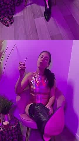 Smoke Humiliation - I Smoke My Cigarette While You Lick My Dirty Thigh-high Boots