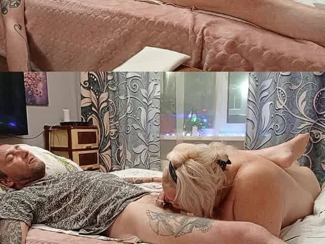 I Cum Hard in My Neighbor's Throat After a Deep Blowjob