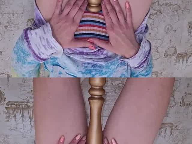 Small Stepsister Riding BedPost. Bizarre Insertion. Toystest