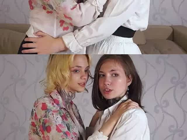 Blonde and Brunette Lesbians Share a Vibrator