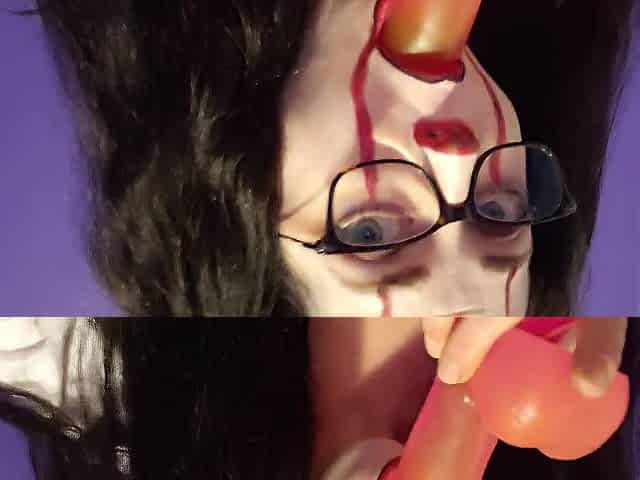 Glad Halloween! "IT" Sloppy Clown Dick Oral sex Practice