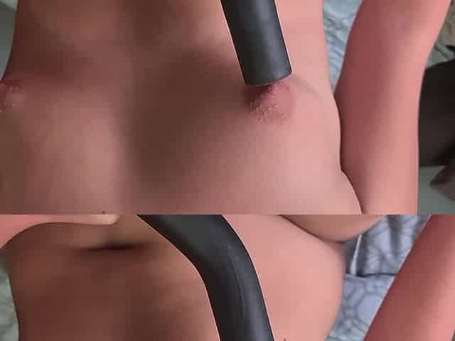 Extreme Closeup of Slut Sucking Her Nipples and Clit with a Vacuum Pump