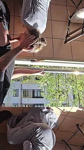 Busty Girl Sucks Her Friend's Cock on a Hotel Balcony!! Risky Sex!