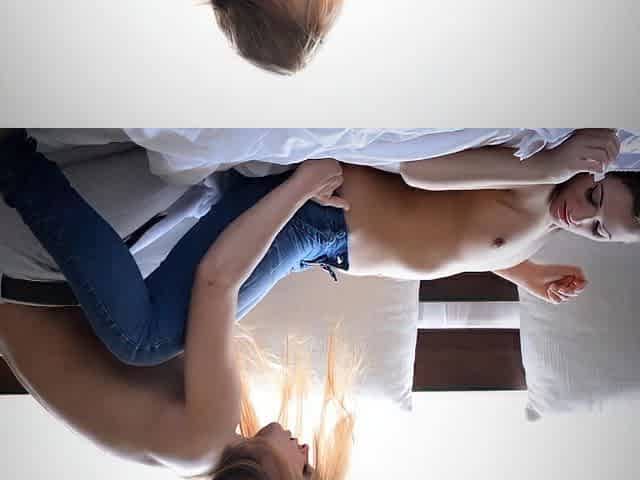 Blonde and brunette lesbians licking and sucking pussy