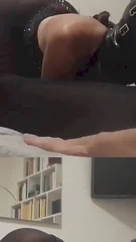 Pantyhose Fetish, MILF Sucks Cock in Nylon and Makes Him Cum