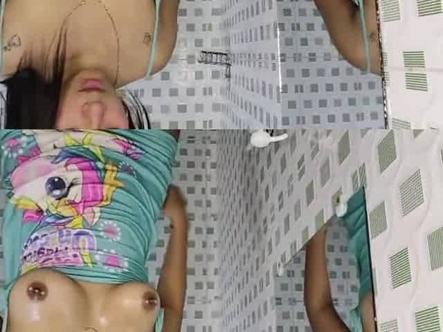 Slut Gets Fucked, in Her Stepbrother's Bathroom Secretly