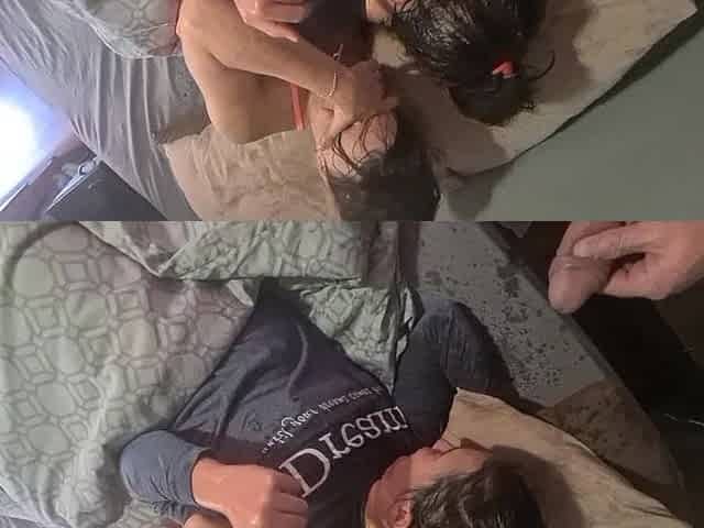 Surprising two girls by pissing on them in bed and the wet their clothes.