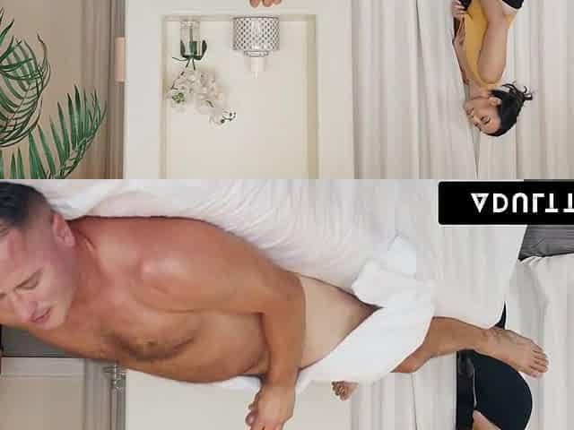 ADULT TIME - Hot Tiny Masseuse Kimmy Kimm Gets Turned On Catching Client Jerk off His Rod