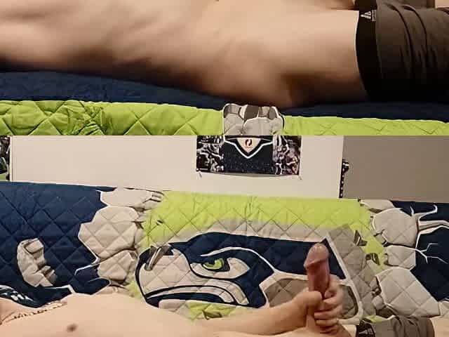 Stroking My Shaved Cock P2