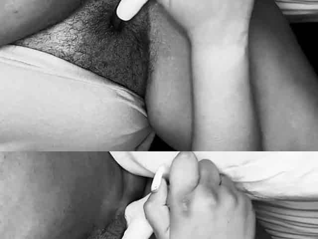 Black College Gal Groans and Squires with Sex-toy and Vibrator