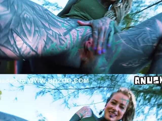 Public Squirting In The Nature - Anal Play From Tattoo Slut