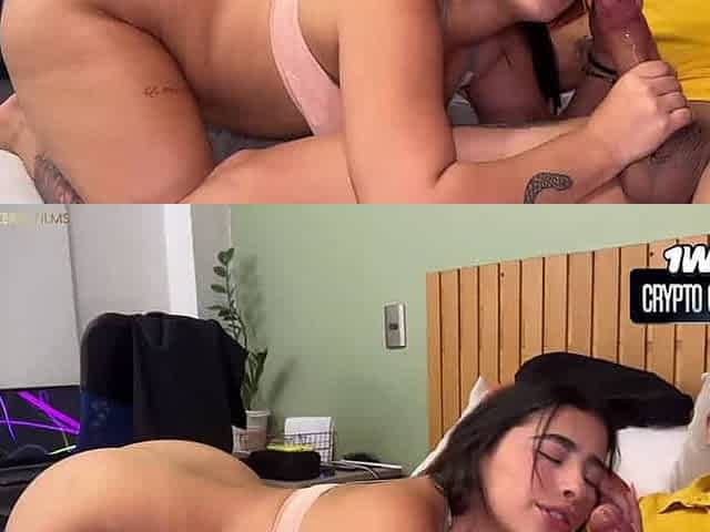 Hot platinum-blonde stepsisters Emily Fox and Dani Clark share a super hot hardcore porn deep throat session with meaty chisels