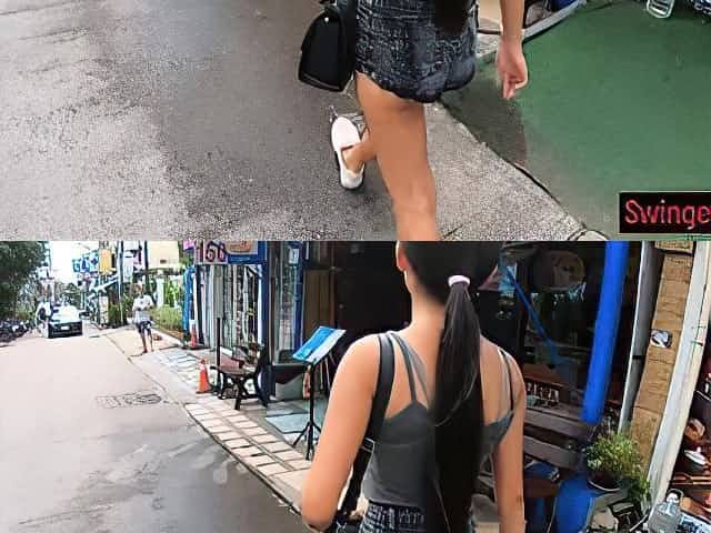 Petite Thai teen amateur sucks and fucks hung foreigner