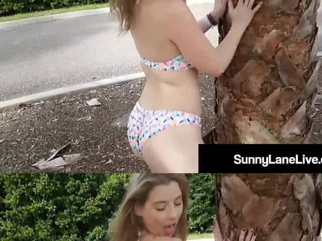 Hot Star Sunny Lane Finger Bangs Herself In Car Backseat!