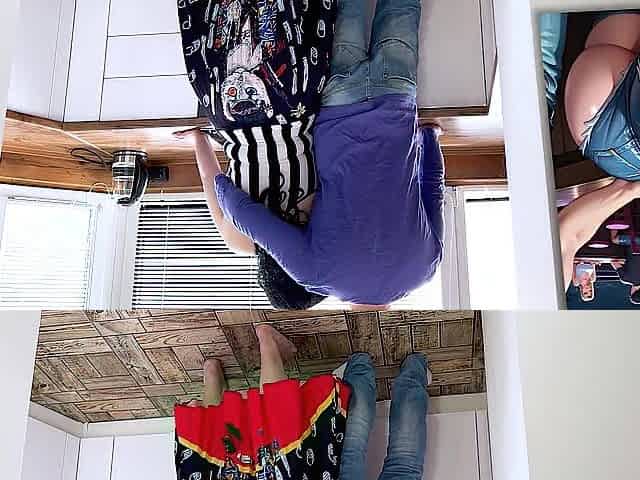 Stepmom likes to cuddle and gets a penis in the booty for it