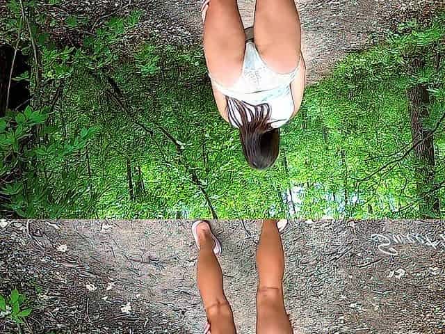 That guy cum profusely in stepsister's pants and this babe put 'em on and went for a walk