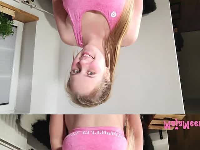 Big ass teen Maja stops workout for sex