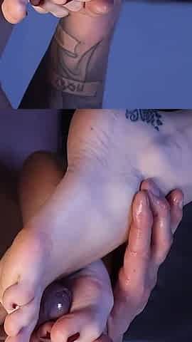Can't Oppose Warm Cum on My Laughing Ticklish Soles - Foot Play Finish