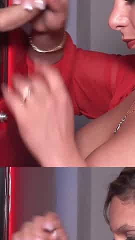 Big Titted Farah Slut Blows Huge Cock in Glory Hole