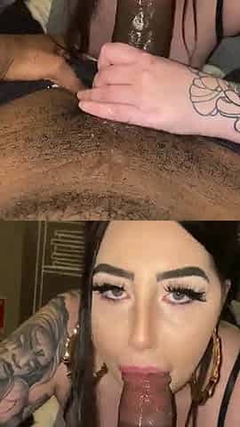 Maddison ebony sucks monster rod bbc