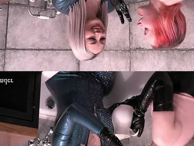 Latex Lesbian Bathroom Funny Petting Arya Grander
