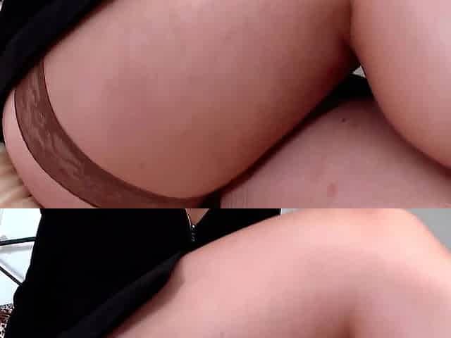 Bushy aged plays with her toys and with his penis