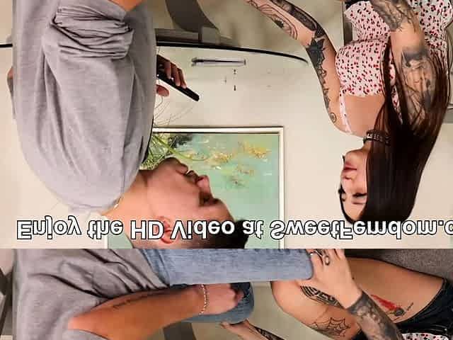 Tattooed Domme Rubs Huge Dick