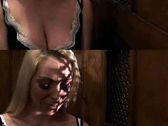 Glory hole blowjob busty amateur blonde fucking