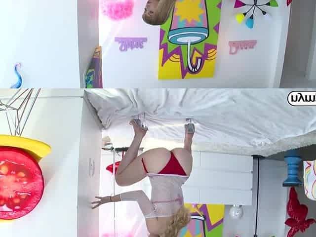 NYMPHO Tiny Ivy Wolfe wrecked by a large knob