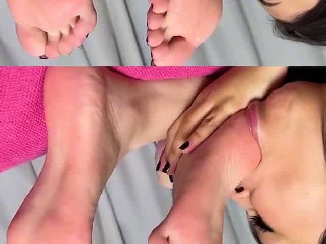 Amateur Foot Fetish Girlfriend Sucks and gives a Footjob