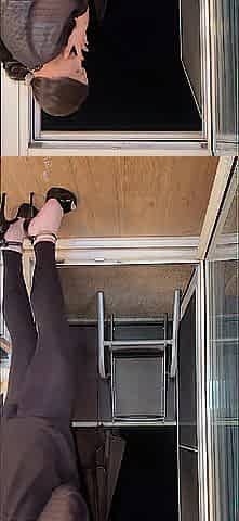 Sissy teasing and sex toy riding on balcony