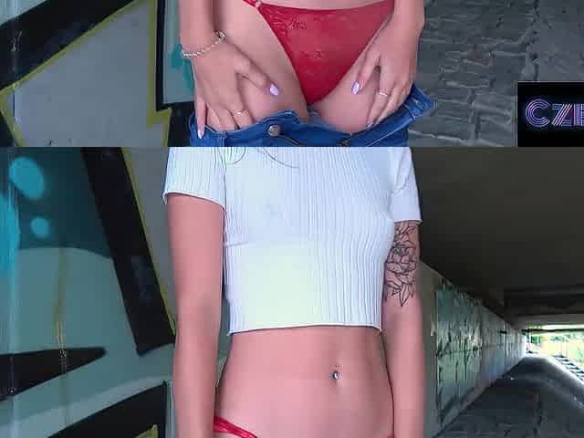 Czech XXX - Enjoyable booty Czech is banged in public below a bridge