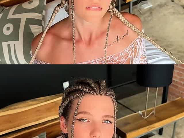 hot blonde with braids loves to fuck in all poses! cum on