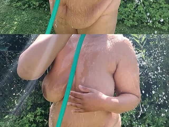 Cooling off at the Nudist Campsite
